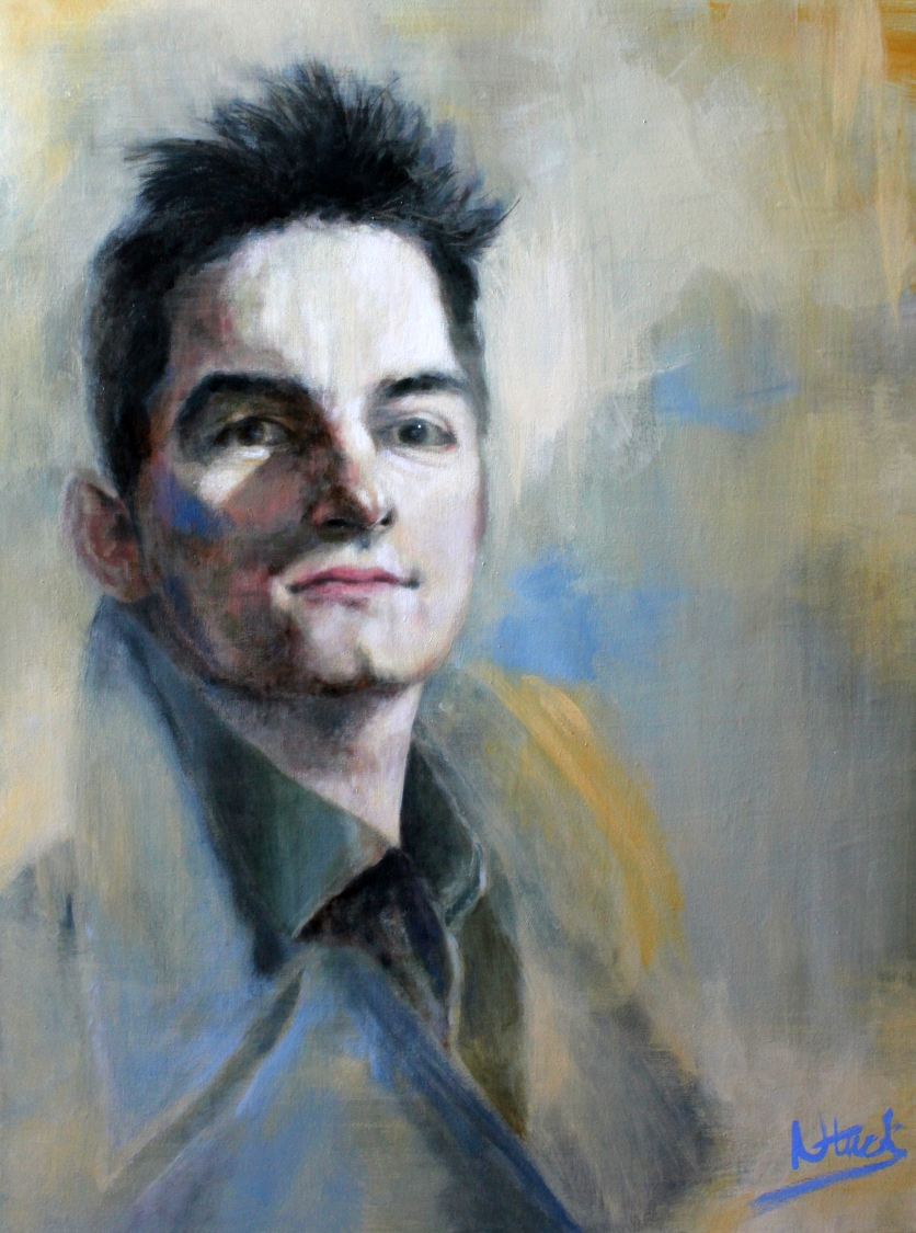 Man In Blue (acrylic on canvas) 80 x 60 cm