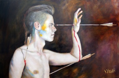 Wounded Boy (oil on canvas 60 x 91cm) Link to blog: https://pixeldeath.co.uk/2017/07/04/wounded-boy/